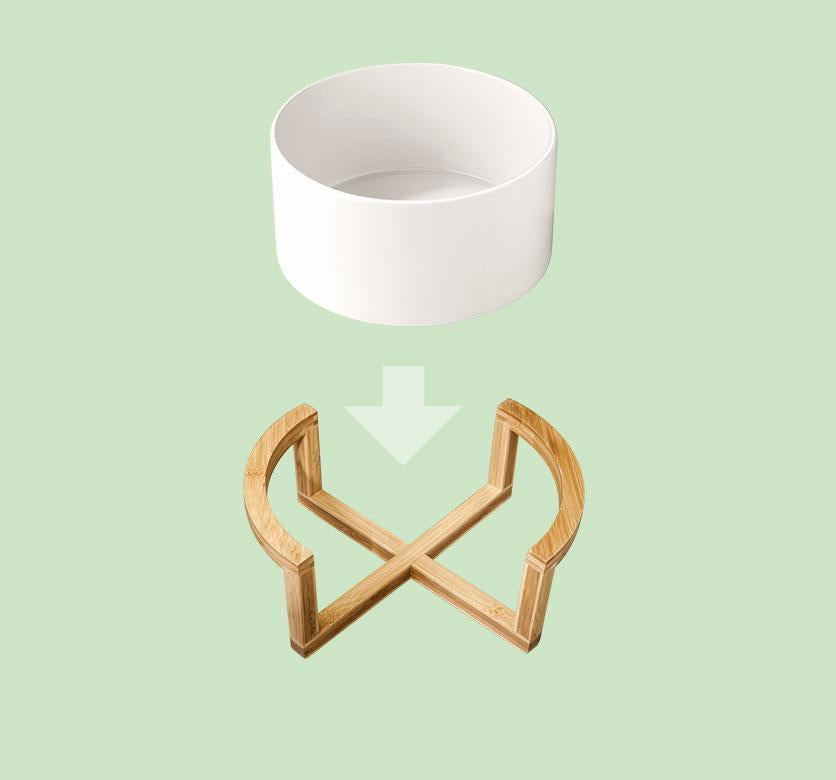 Natural Bamboo Bowl Stand - 8.75&quot;x4&quot;