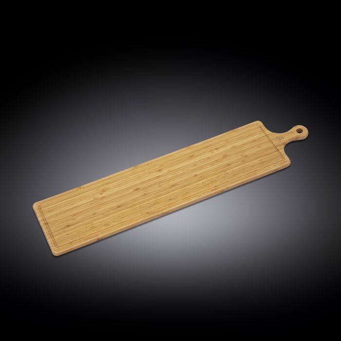 Natural Bamboo Long Serving Board - 34.3&quot;x7.9&quot;