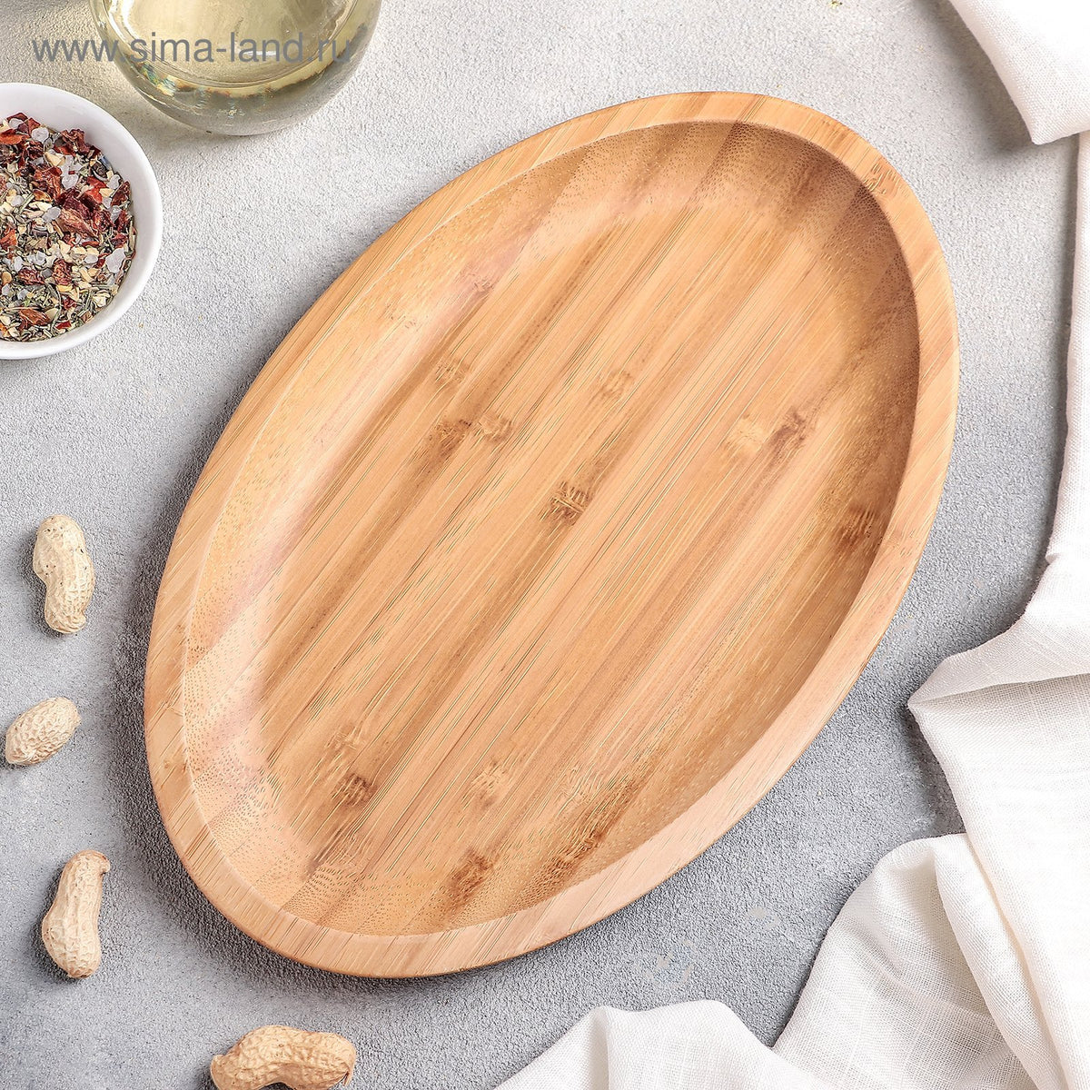 Natural Bamboo Oval Platter - 17&quot;x12.5&quot;