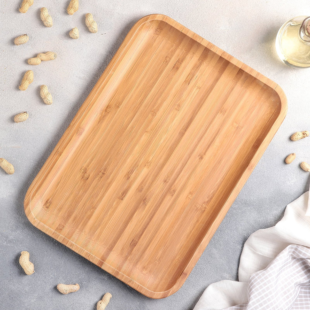 Natural Bamboo Platter - 14&quot;x10&quot;