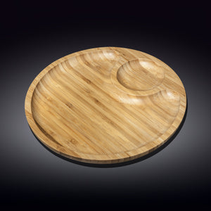 Natural Bamboo 2 Section Platter - 10"