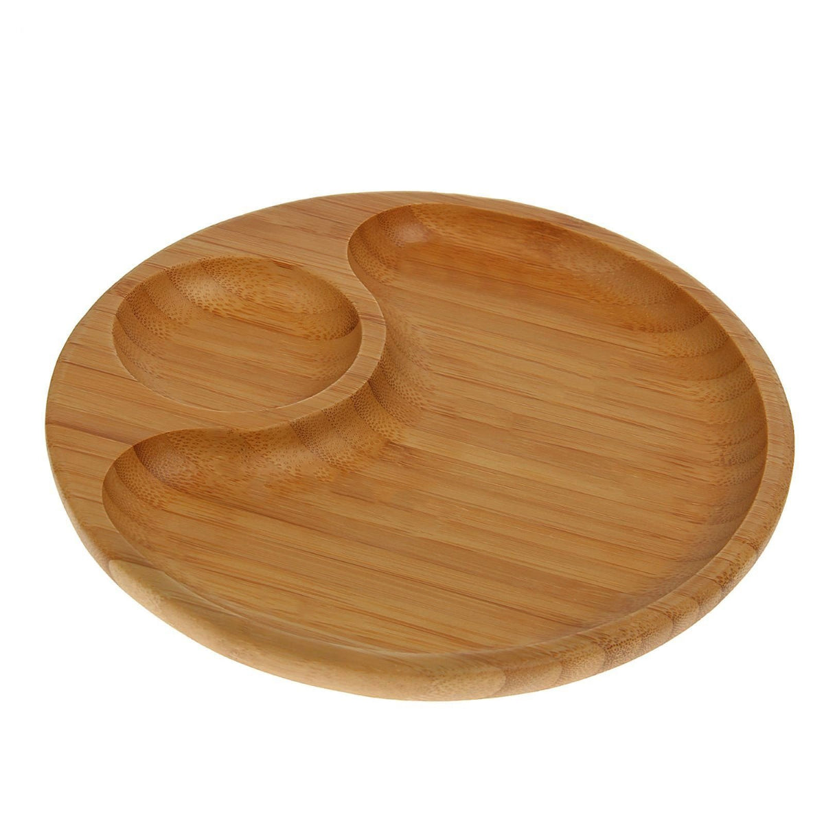 Natural Bamboo 2 Section Platter - 10&quot;