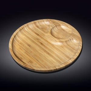 Natural Bamboo 2 Section Platter - 12" - The Party's at Mary's