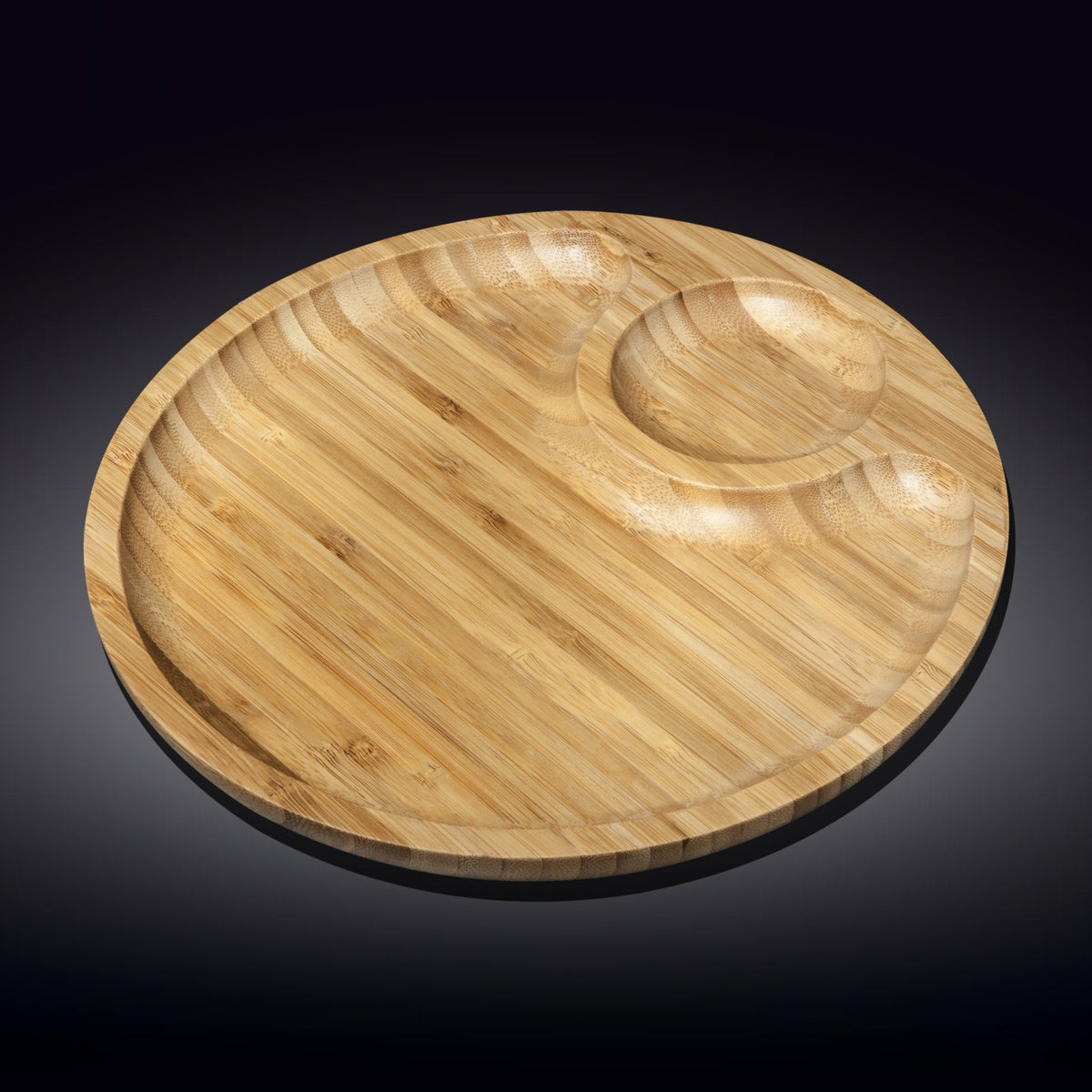 Bamboo Round Serving Platter - 2 Sections