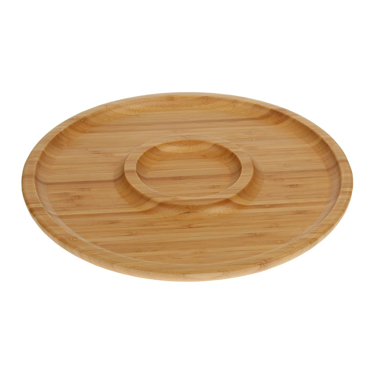 Natural Bamboo 2 Section Platter - 14&quot;