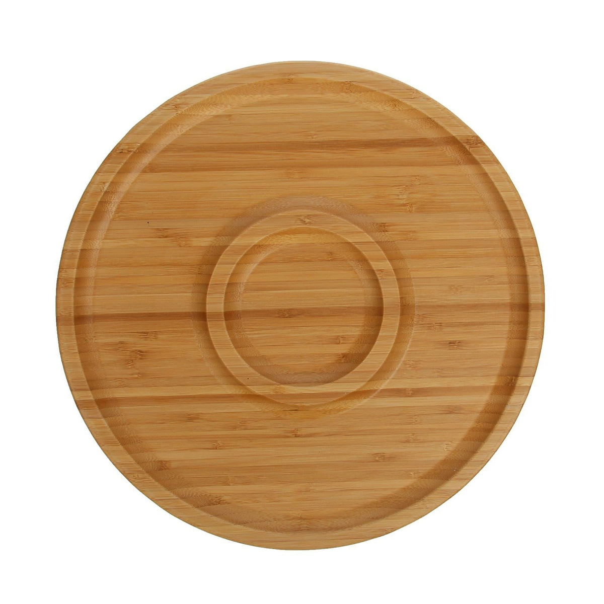 Natural Bamboo 2 Section Platter - 14&quot;