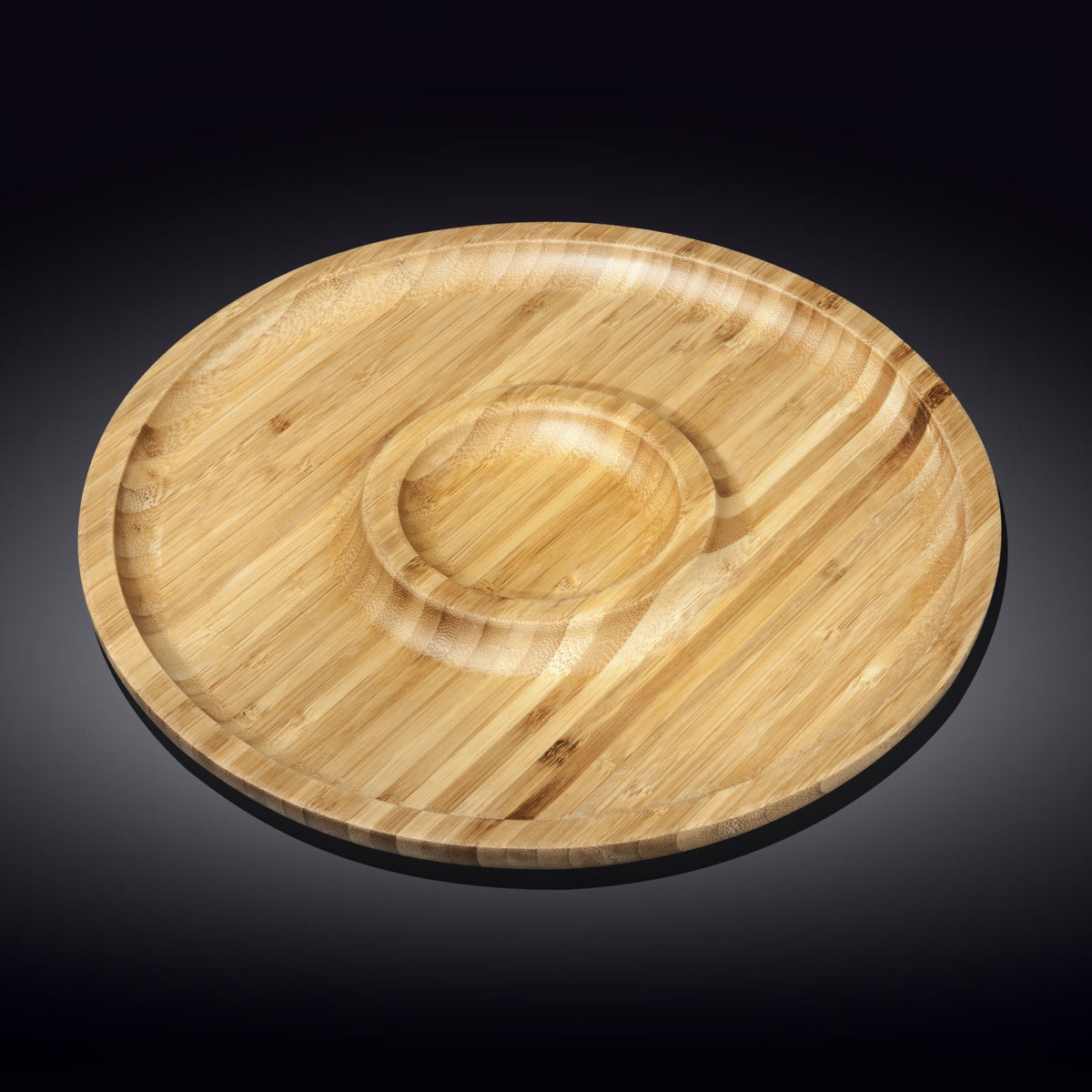 Natural Bamboo 2 Section Platter - 14&quot;