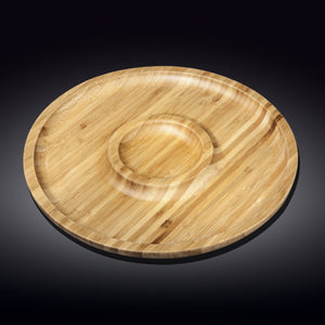Natural Bamboo 2 Section Platter - 14"