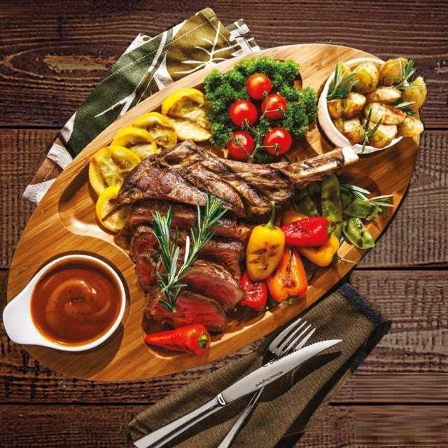 Natural Bamboo 3 Section Platter - 18&quot;x10&quot;