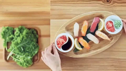 Natural Bamboo 3 Section Platter - 18&quot;x10&quot;