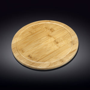 Natural Bamboo Round Serving Board - 12"