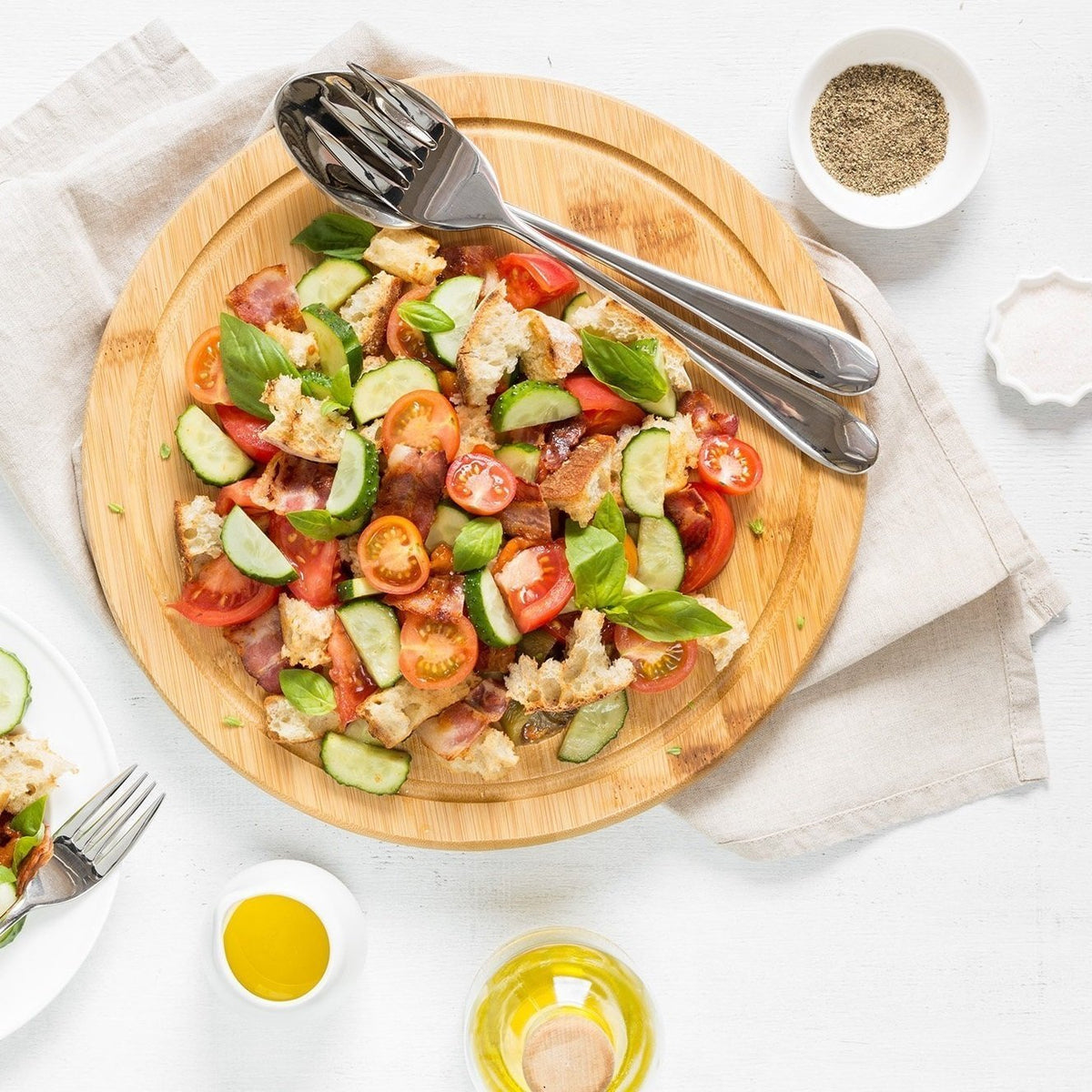 Natural Bamboo Round Serving Board - 13&quot;