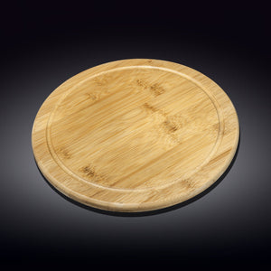 Natural Bamboo Round Serving Board - 13"