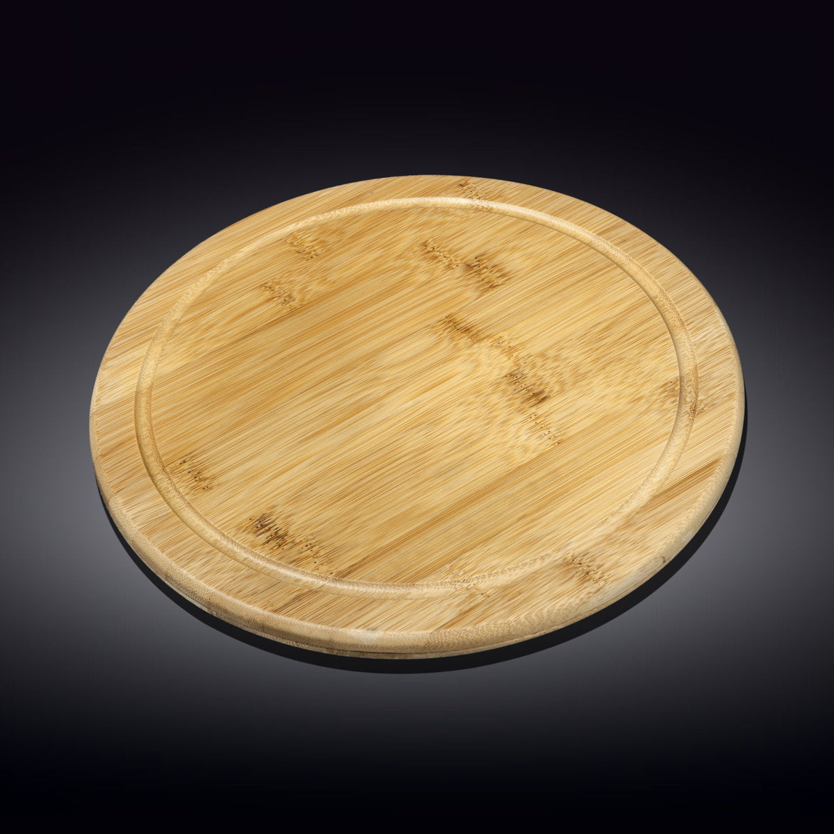 Natural Bamboo Round Serving Board - 14&quot;
