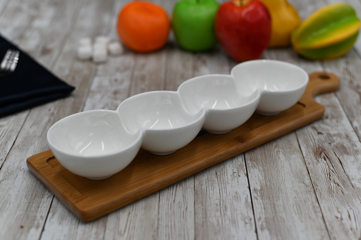 Fine Porcelain Divided Dish - 12&quot;x3.25&quot;x1.5&quot;
