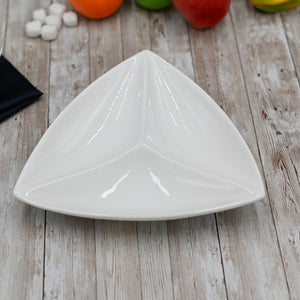 Fine Porcelain Divided Triangular Dish - 9.5"