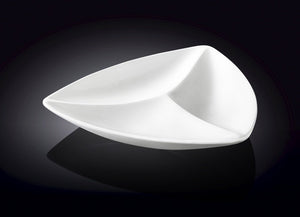 Fine Porcelain Divided Triangular Dish - 9.5"