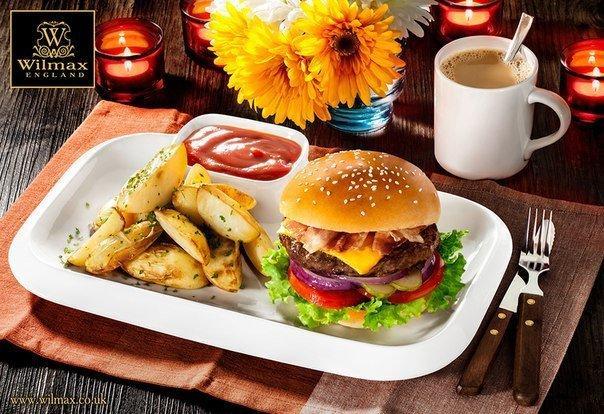 2-Sectioned Fine Porcelain Platter - 14&quot;x8.5&quot;