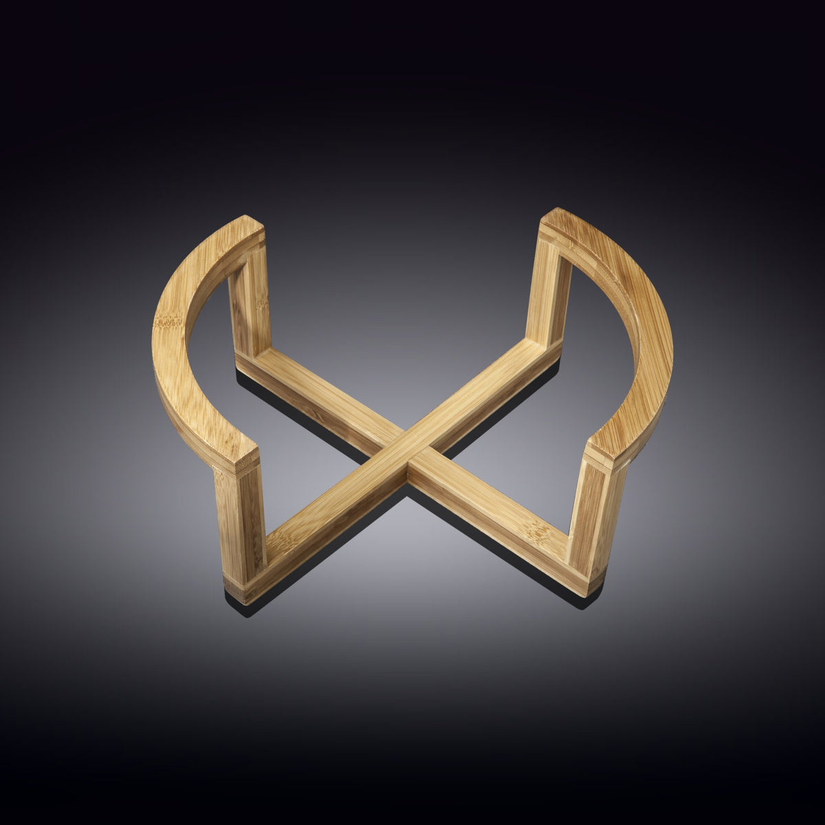 Medium Salad Bowl with Serving Tongs & Bamboo Stand