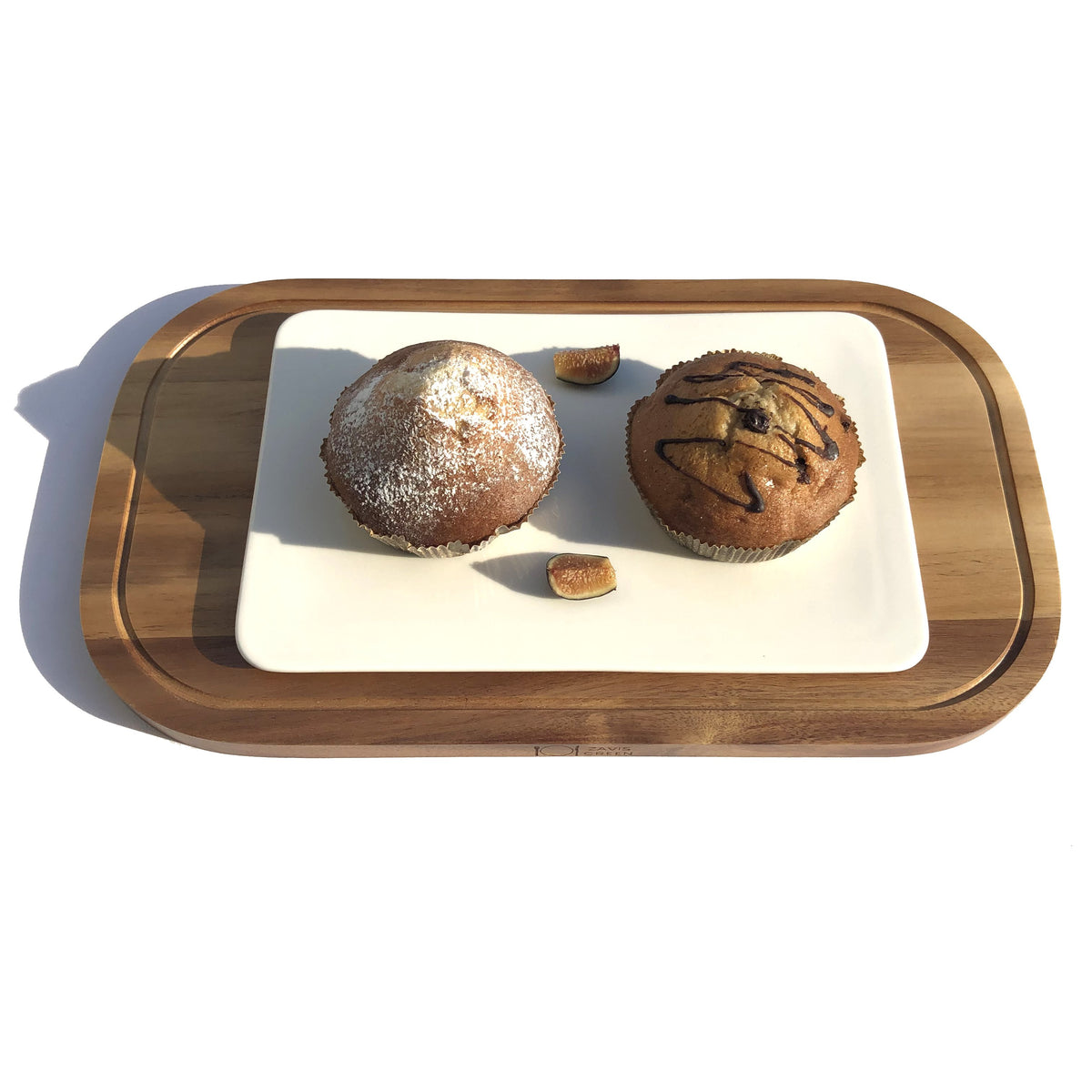 Acacia &amp; Fine Porcelain Large Serving Set