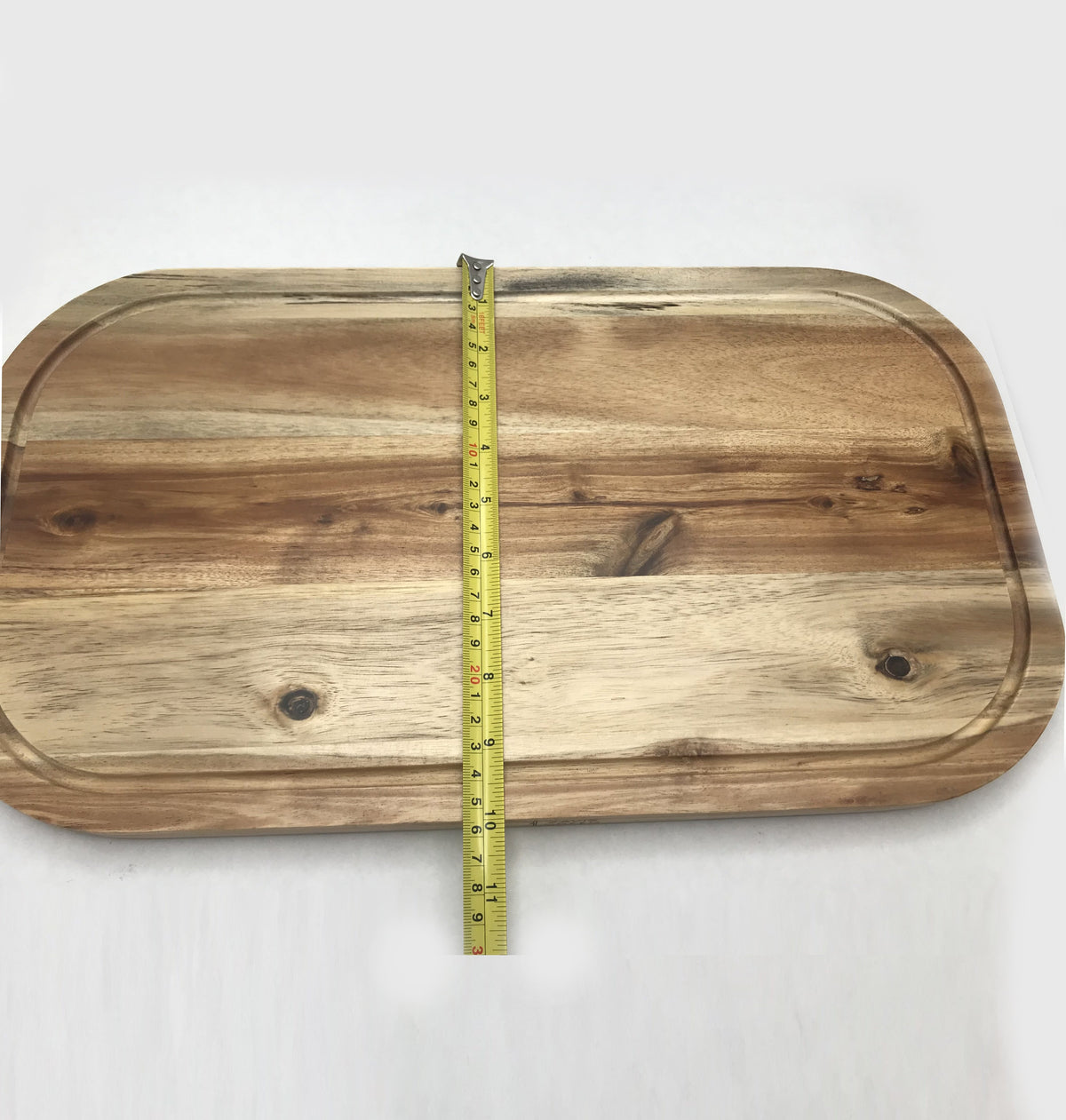 Acacia Serving Rounded cutting board 18" X 10"
