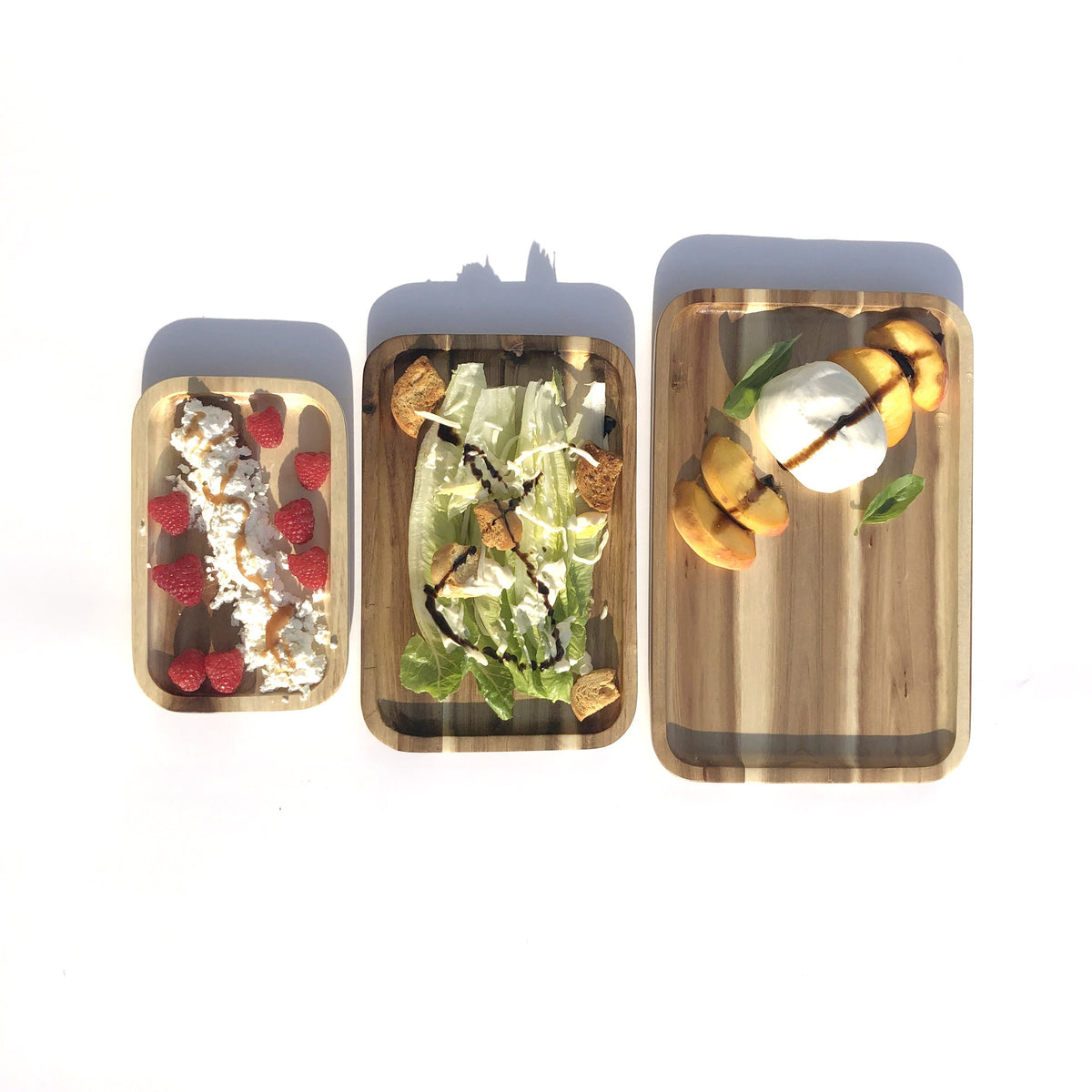 Rectangle Acacia Platters - Set of 3